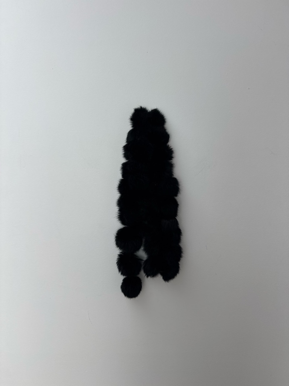 Black Pom Pom Fur Scarf